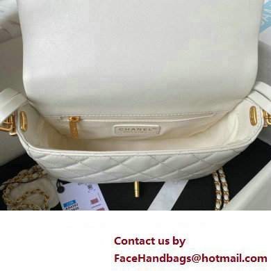 Chanel Lambskin  &  Gold-Tone Metal Small Flap Bag AS4353 White 2023